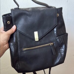Black Leather Backpack